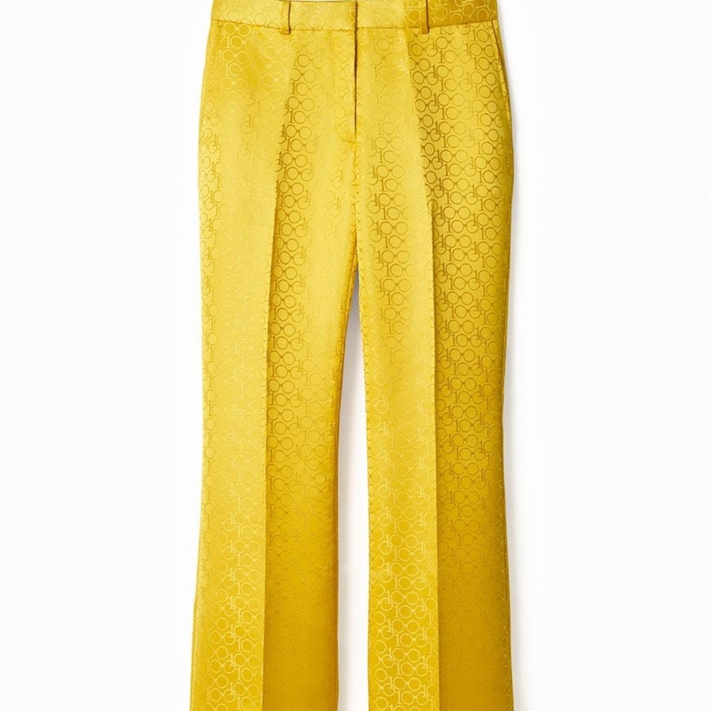 Vibrant Yellow Patterned Trousers